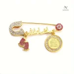 Broche décorative avec pendentifs, style arabe élégant