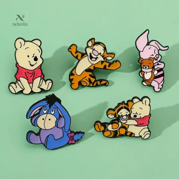 Broches enfantines Winnie l’Ourson, designs amusants