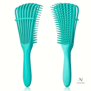 Brosse Démêlante Flexible pour Cheveux Bouclés et Crépus – Anti-Casse, Adaptée aux Cheveux Mouillés ou Secs