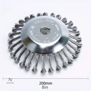 Brosse métallique désherbante pour débroussailleuse – Tête en acier torsadé anti-mousse pour allées et pavés
