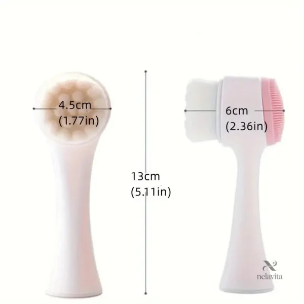 Brosse nettoyante visage avec poils doux et silicone
