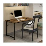 Bureau industriel en bois et métal pour télétravail