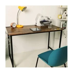 Table de travail minimaliste en bois et métal
