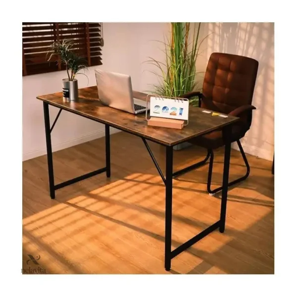 Table de bureau design en bois et métal