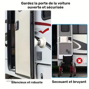 Butée de porte robuste pour camping-car, améliore l'usage