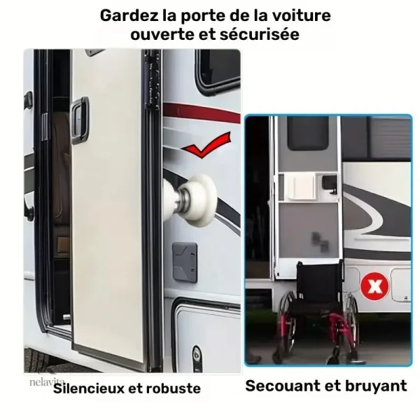 Butée de porte robuste pour camping-car, améliore l'usage