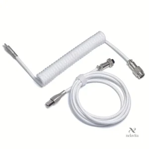 Câble USB-C Spirale Tressé Violet – Câble de Raccourci Détachable pour Clavier Mécanique et Accessoires PC