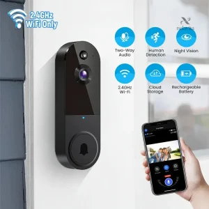 Sonnette vidéo WiFi avec audio bidirectionnel et détection de mouvement