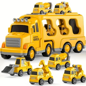 Camion jouet pour transporter des véhicules de chantier