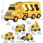 Set de jouets de construction avec camion et engins