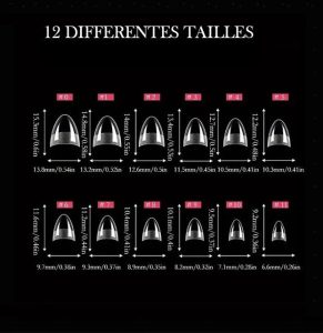 Faux Ongles Courts Courbés en Coffret de 240 Pièces