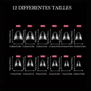 Faux Ongles Courts Courbés en Coffret de 240 Pièces