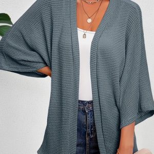 Cardigan Grande Taille Décontracté - Tricot & Manches 3/4