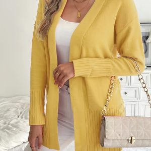 Cardigan Grande Taille Ouvert - Tricoté & Manches Longues
