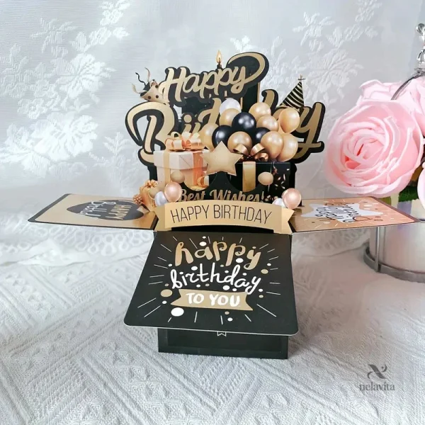 Carte d'anniversaire pop-up 3D avec effet surprise