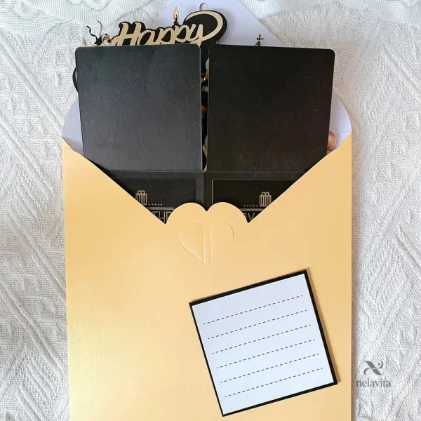 Message "Happy Birthday" dans une carte originale en 3D