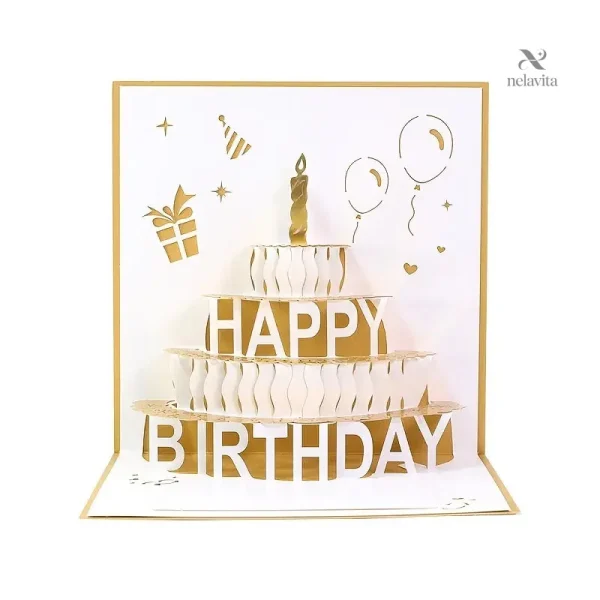 Vœux d'anniversaire en design 3D amusant et coloré