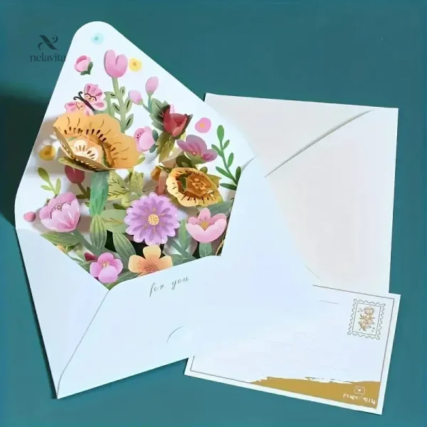 Carte 3D pour toutes occasions avec motif floral