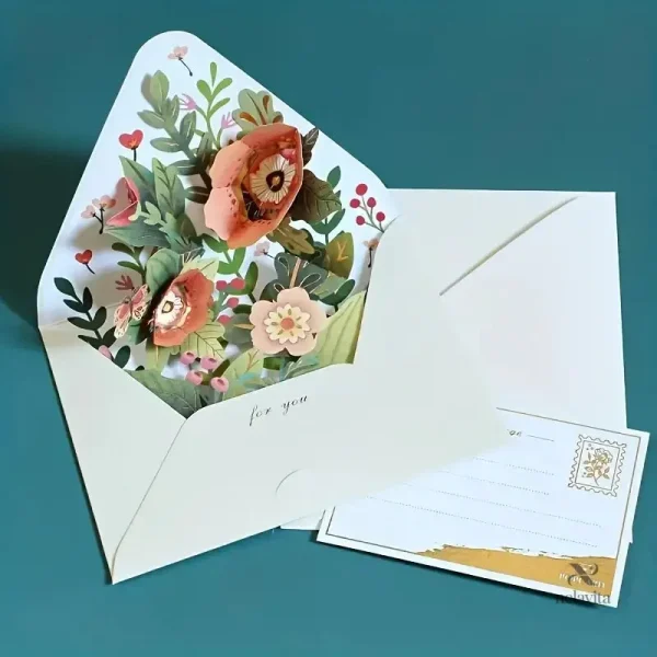 Carte postale originale avec chat porte-bonheur