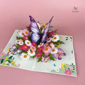 Carte florale pour anniversaire ou fête des Mères élégante