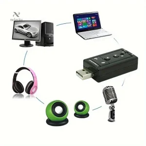 Adaptateur audio externe pour casque et micro en plug & play