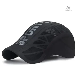 Casquette de sport homme respirante – Cap ajustable noire avec maille anti-transpiration pour extérieur