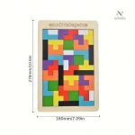 Casse-Tête Tetris en Bois – Puzzle Éducatif Coloré