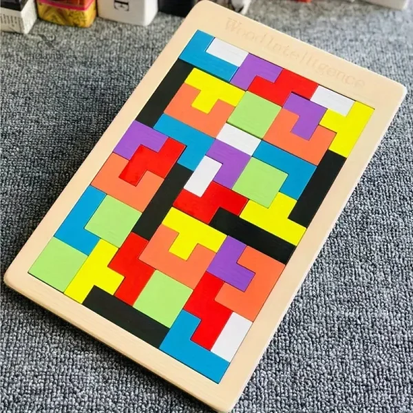Puzzle en bois Tetris pour enfants et adultes