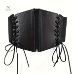 Ceinture corset femme noire à lacets, taille haute