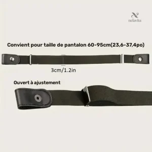 Ceinture élastique femme sans boucle marron