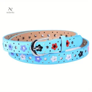 Ceinture Enfant avec Motifs Fleur Colorés – Accessoire Mode Ajustable et Ludique