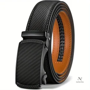 Ceinture homme en cuir marron avec boucle automatique élégante – Style business et chic