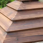 Chapeau de poteau en bois massif pour décoration extérieure