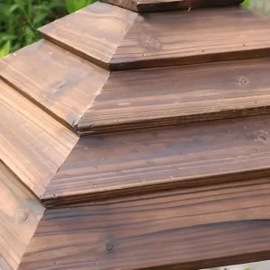 Chapeau de poteau en bois massif pour décoration extérieure