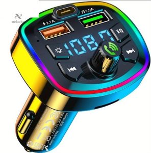 Chargeur Bluetooth FM 3 en 1 avec ports USB pour voiture