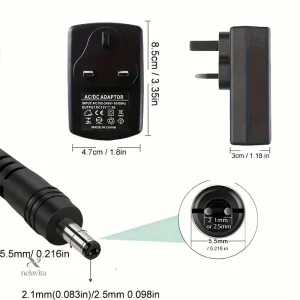 Chargeur 12V 2A avec prise compatible UK pour une utilisation facile