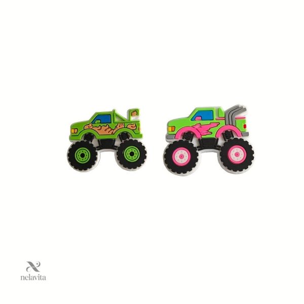 Charms décoratifs pour sandales, thème camions de course
