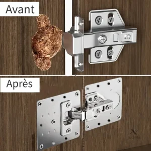 Système de charnière discrète pour aménagement intérieur