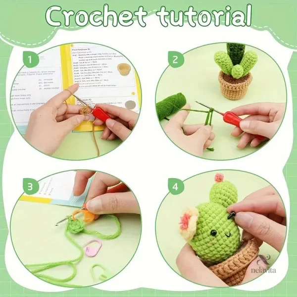 Cactus en Crochet – Ensemble d'Artisanat Complet