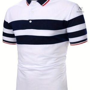 Polo bicolore à manches courtes - Tendance avec grandes coutures