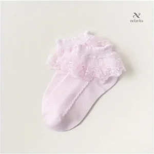 Chaussettes Fille en Dentelle Rose – Chaussettes Enfant Élégantes et Confortables