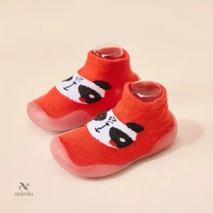 Chaussures bébé garçon souples motif lion – Chaussons premiers pas antidérapants en maille respirante