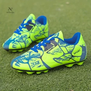 Chaussures de Football Enfant Garçon – Crampons Antidérapants Terrain Sec