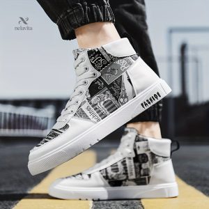 Chaussures de Skate Décontractées À Lacets Hauts Tendance Et Branchées