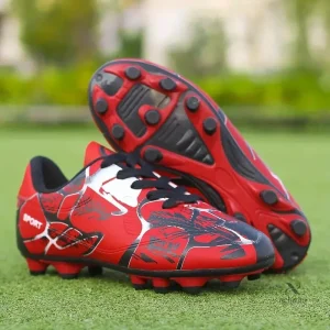 Chaussures de sport fille – Crampons de football rouges antidérapants légers et résistants