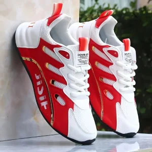 Chaussures de sport homme blanches et noires – Baskets respirantes légères au design moderne
