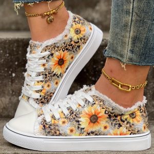 Chaussures en Toile imprimé tournesol - Style tendance