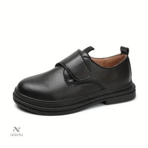 Chaussures garçon noires à scratch élégantes pour école