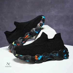 Chaussures garçon noires sans lacets, style et confort