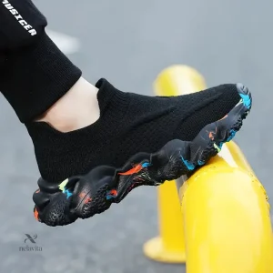 Mocassins noires sans lacets, design moderne